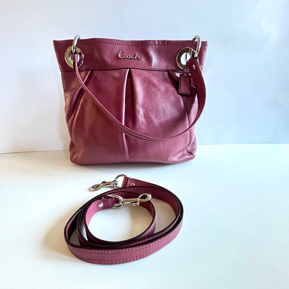 COACH Ashley Leather 2 Way Bag, Mauve - Picture 1 of 9